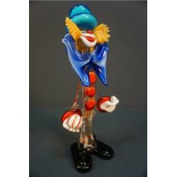 Murano clown glas handgemaakt 32 cm hoog