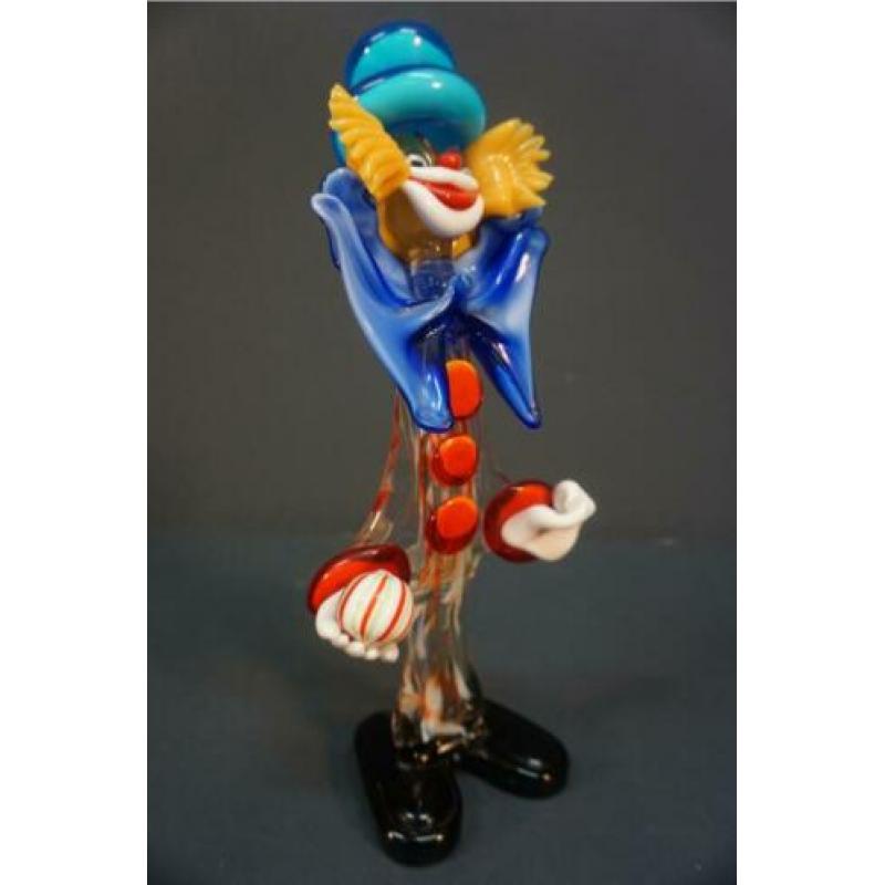 Murano clown glas handgemaakt 32 cm hoog