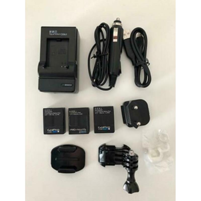 GoPro Hero 3+ silver met extra's, 4 accu's!