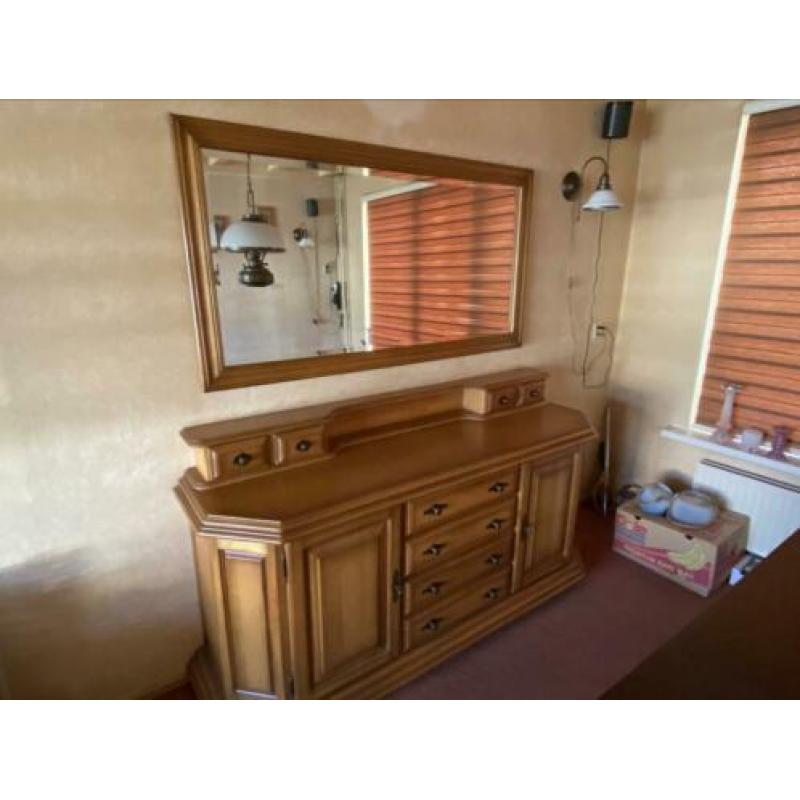Dressoir incl spiegel blank eiken patine