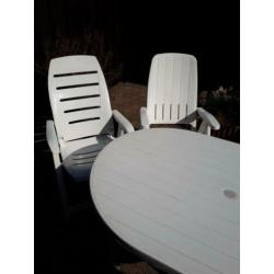 Tuintafel Flair wit 90x140cm ovaal te koop in perfecte staat