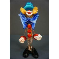 Murano clown glas handgemaakt 32 cm hoog