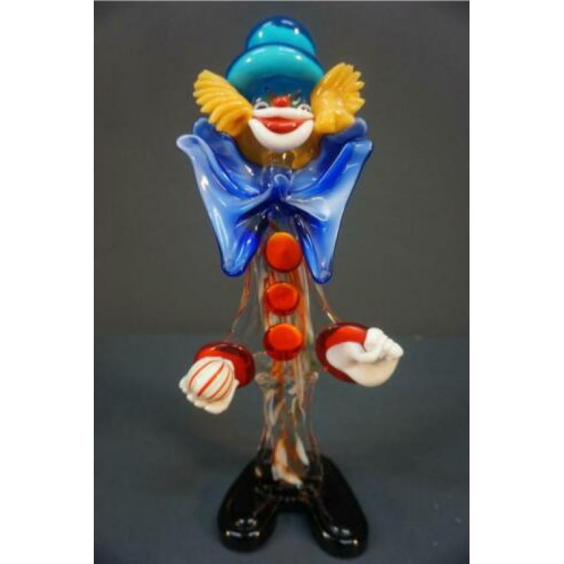 Murano clown glas handgemaakt 32 cm hoog