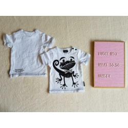 Nieuw wit t-shirt hagedis maat 50-56 Lucky no.7