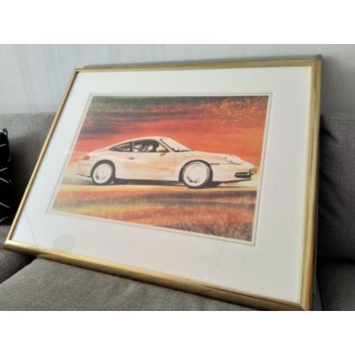 Zeefdruk Silkscreen Rene Brone - Porsche 911 Carrera 54/200