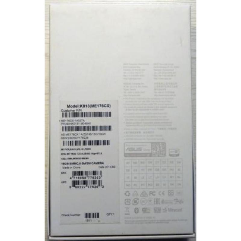 ASUS MEMO Pad 7 (ME176CX) - NIEUW IN ORIGINELE VERPAKKING