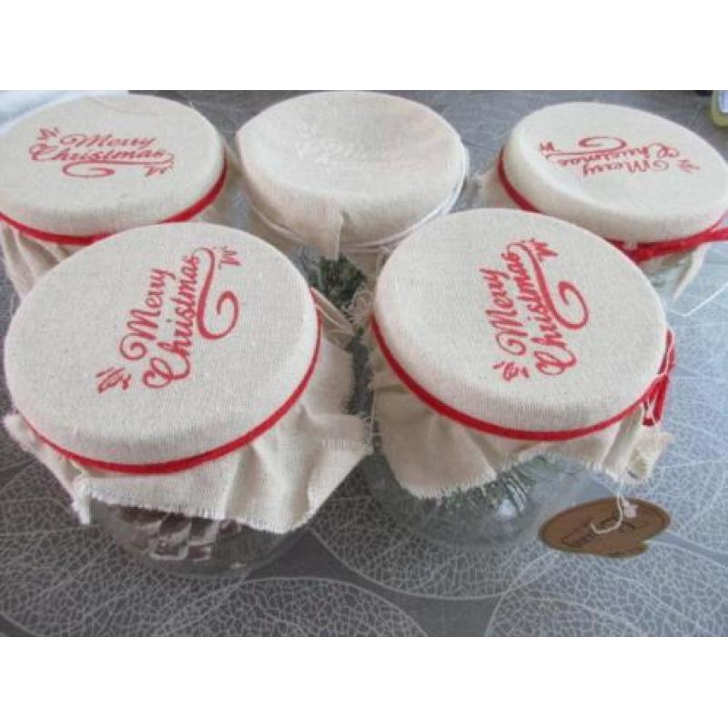 5 potjes kerstdecoratie nieuw