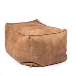 Leren poef Surprise XL donkerbruin leer, diverse kleuren, ha