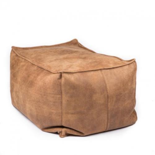 Leren poef Surprise XL donkerbruin leer, diverse kleuren, ha