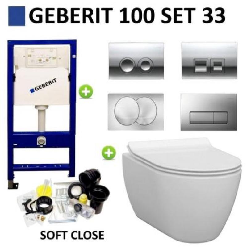 Geberit UP100 Toiletset set33 Idevit Alfa Rimfree Keramie...