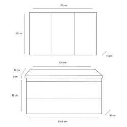 Differnz Badmeubel Style 120cm - Zwart Eiken