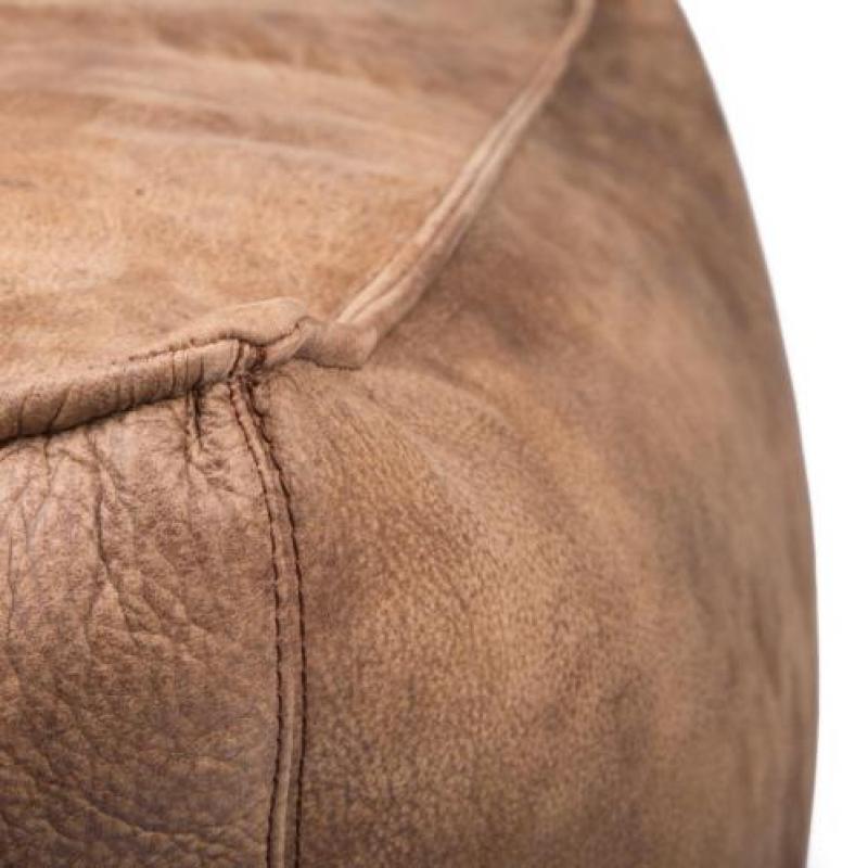 Leren poef Surprise XL donkerbruin leer, diverse kleuren, ha