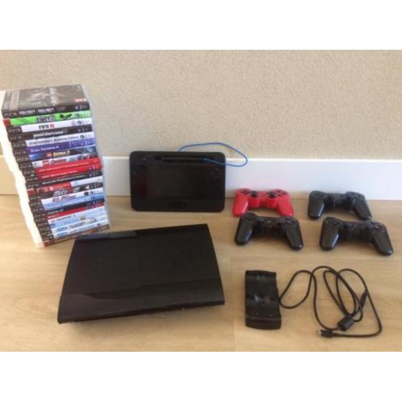 PlayStation3 super slim 1TB 4 controllers en 23 spellen